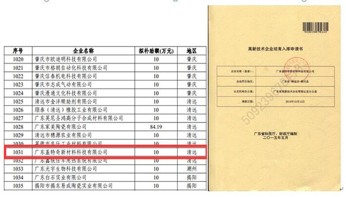 熱烈慶賀蓋特奇成為廣東省高新技術企業培育入庫企業